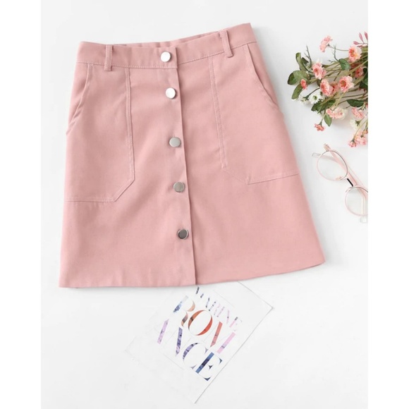 Tan/Light Pink Suede Mini Skirt - Picture 5 of 5